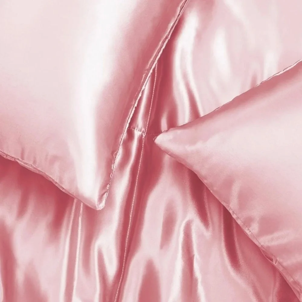 Juicy Couture Home Luxury Satin Down Alternative Queen Comforter- Pink